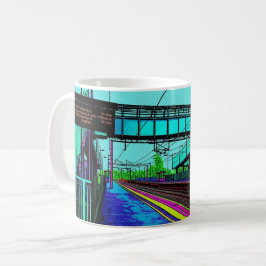 Taza De Café Estación de Ferrocarril de Tile Hill al Estilo Pop