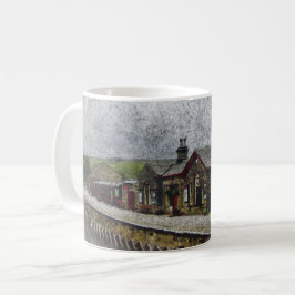 Taza De Café Estación de Oxenhope Ferrocarril Patrimonio Acuare