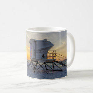 Taza De Café Estación de Salvavidas de Playa Pensacola Sunrise 