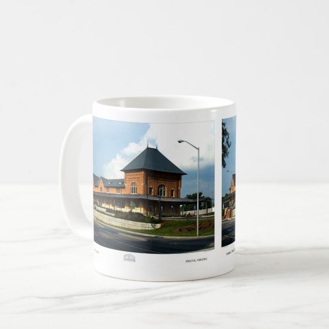 Taza De Café Estación de tren Bristol Virginia (Anverso izquierdo)