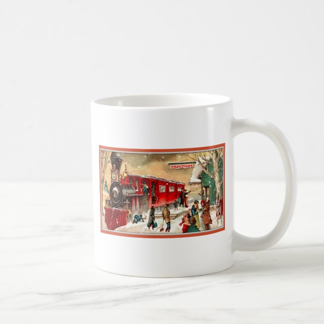 Taza De Café Estación de tren del día de fiesta del navidad del (Derecha)