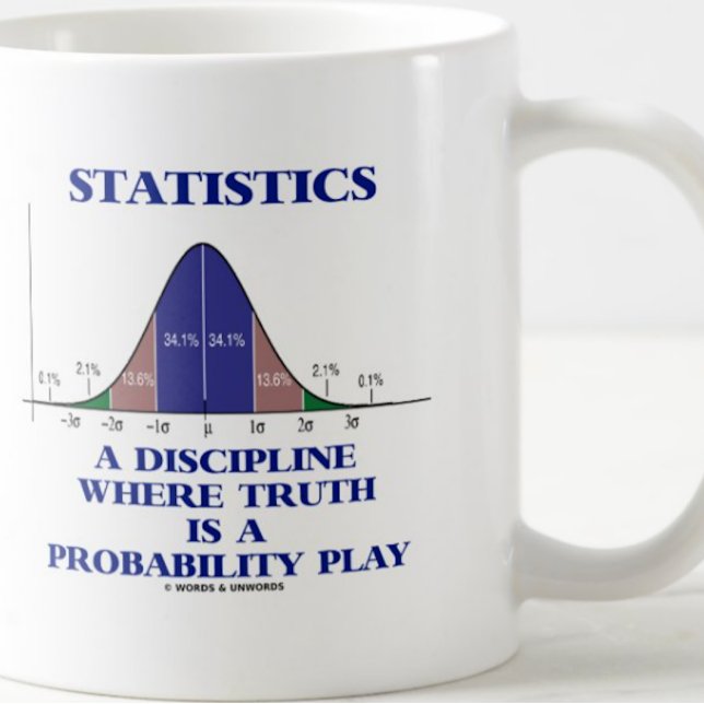 Taza De Café Estadísticas Una Disciplina Donde La Verdad Es Pro (Funny statistical discipline saying featuring bell curve/normal distribution curve)