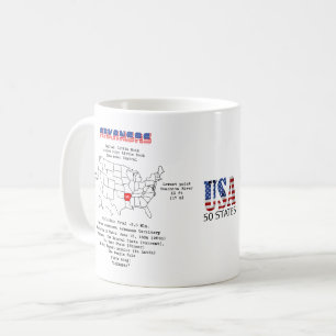Taza De Café Estado americano de Arkansas en un mapa e informac