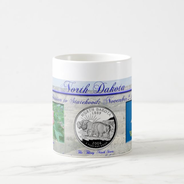 Taza De Café Estado de Dakota del Norte conmemorativo (Centro)