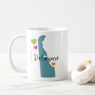 Taza De Café Estado de Delaware con corazones