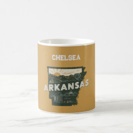 Taza De Café Estado de Retro Arkansas personalizado