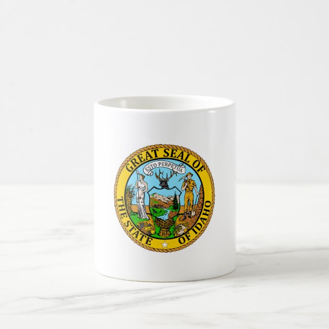 Taza De Café Estado del sello de la bandera de Idaho (Centro)