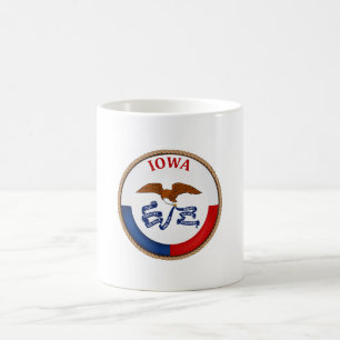 Taza De Café Estado del sello de la bandera de Iowa