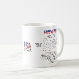 Taza De Café Estado hawaiano-americano en un mapa e información