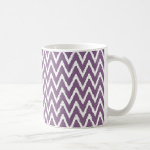 Taza De Café Estados de ánimo violetas asiáticas Ikat Chevron
