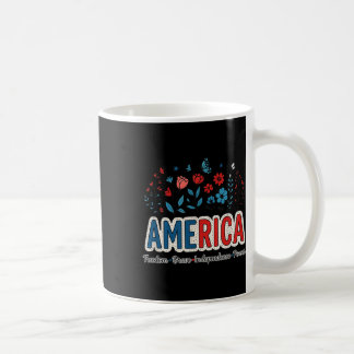 Taza De Café Estados Unidos Merica 4 de Julio Floral