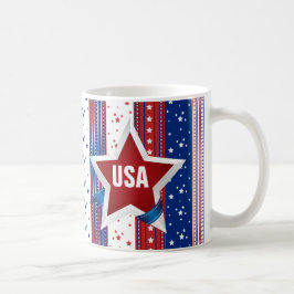 Taza De Café Estados Unidos Monograma Americana Patriótico