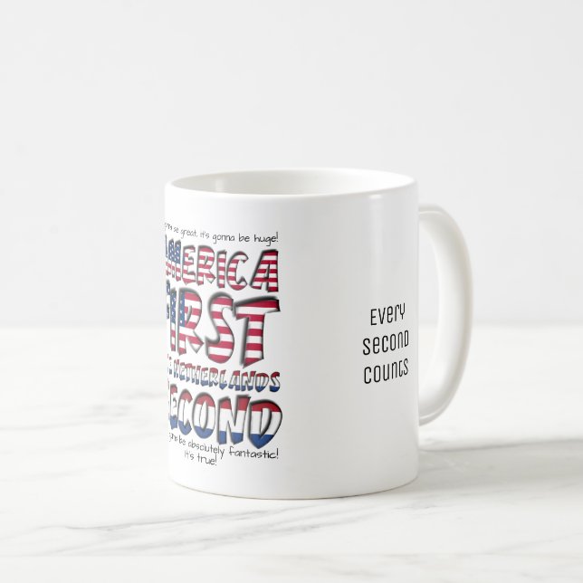 Taza De Café Estados Unidos primero la segunda tipografía neerl (Anverso derecho)