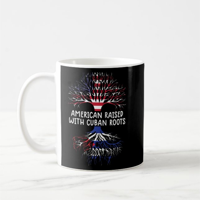 Taza De Café Estadounidense alzado con raíces cubanas Bandera d (Izquierda)