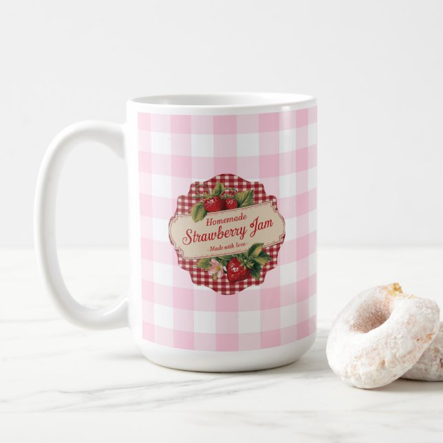 Taza De Café Estafa de fresa (Con donut)