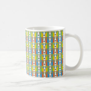 Taza De Café Estallido-Arte del dibujo animado del perro de