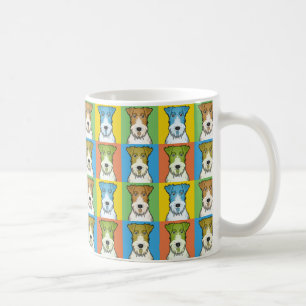 Taza De Café Estallido-Arte del dibujo animado del perro del