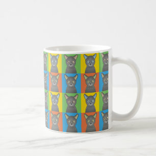 Taza De Café Estallido-Arte ruso del dibujo animado del gato