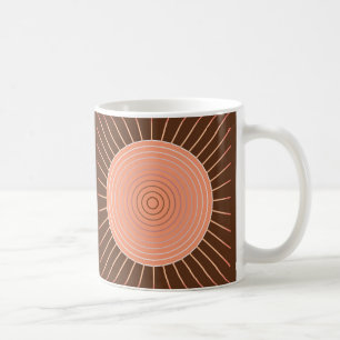 Taza De Café Estallido geométrico moderno - melocotón y marrón