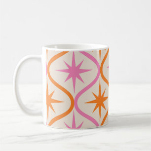 Taza De Café Estallidos de estrellas de color naranja rosa de m