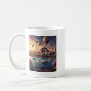 Taza De Café Estambul Turquía Globos Aerostáticos Mezquita Azul