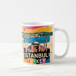 Taza De Café Estambul Turquía Hagia Sophia Arte Pop Retro Viaje