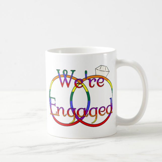 Taza De Café Estamos comprometidos con los anillos Bodas del ar (Derecha)