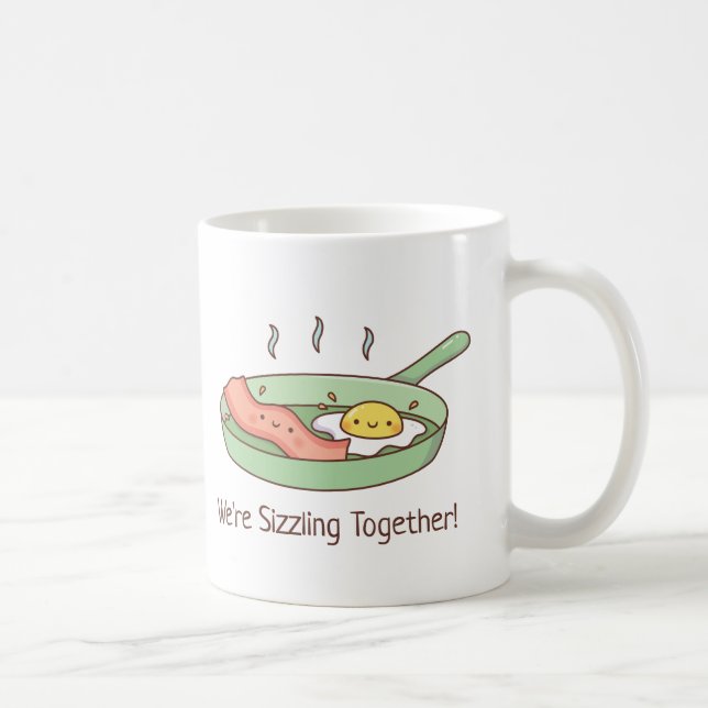 Taza De Café Estamos zumbando juntos, Bacon y Huevo perro (Derecha)