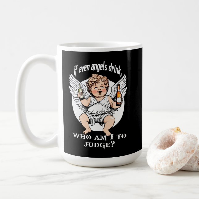 Taza De Café Estampa Anjo - Funny Guardian Angel – Caneca (Con donut)
