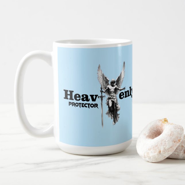 Taza De Café Estampa Anjo - Heavenly Protector - Caneca (Con donut)