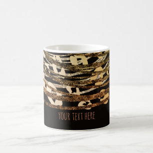Taza De Café Estampa de animal de guepardo naranja bronce Estam