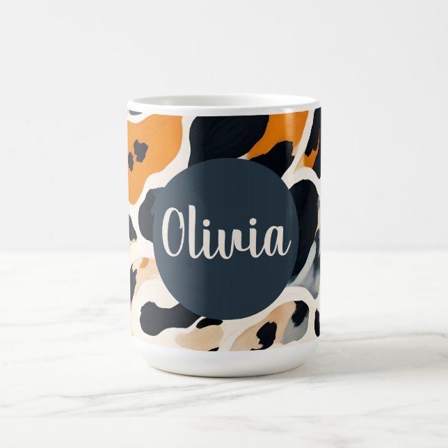 Taza De Café Estampa de animal de jirafa personalizada (Centro)