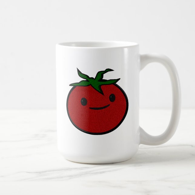Taza De Café Estampa de bordado de tomate lindo (Derecha)