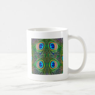 Taza De Café Estampa de Caleidoscopio de Plumas de Pavo Real