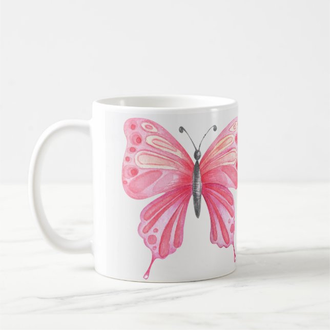 Taza De Café Estampa de mariposa ilustrada a mano (Izquierda)