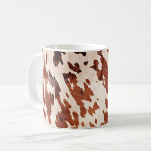 Taza De Café Estampa de vaca occidental marrón crema