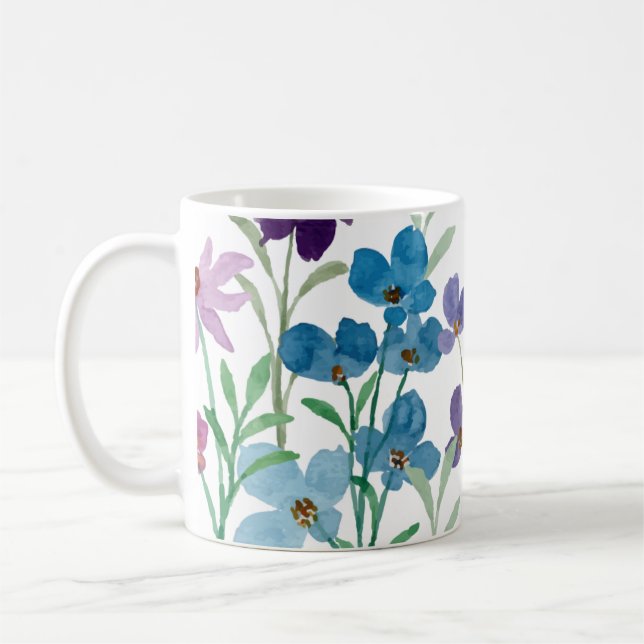Taza De Café Estampa floral ilustrada a mano (Izquierda)