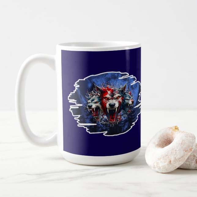 Taza De Café Estampa Graffiti - Cerberus Wolves - Caneca (Con donut)