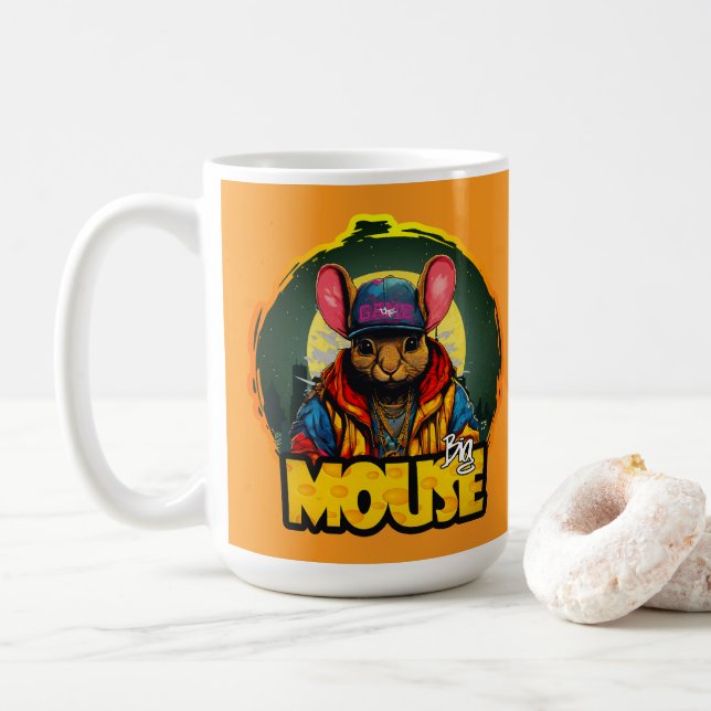 Taza De Café Estampa Hip Hop - Big mouse - Caneca (Con donut)