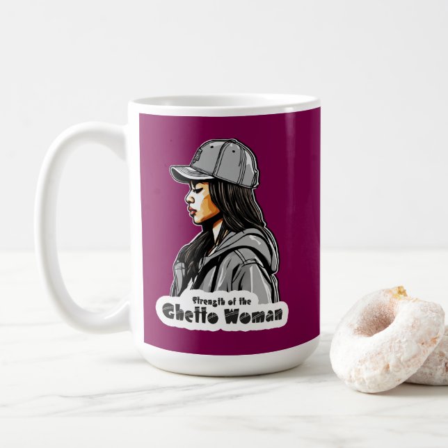 Taza De Café Estampa Hip Hop - Strength of Woman - Caneca (Con donut)