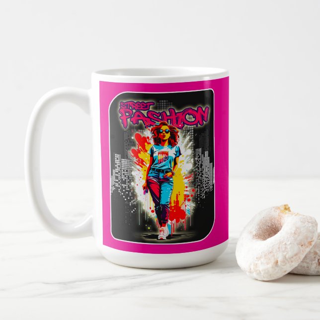 Taza De Café Estampa Moda - Street Fashion - Caneca (Con donut)