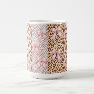 Taza De Café Estampado Animal Glam Perlas y Lazos
