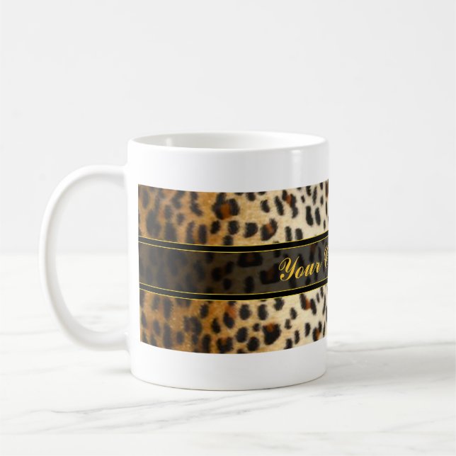 Taza De Café Estampado de animales del leopardo del guepardo (Izquierda)