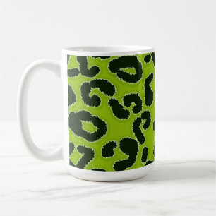 Taza De Café Estampado de animales verde del leopardo