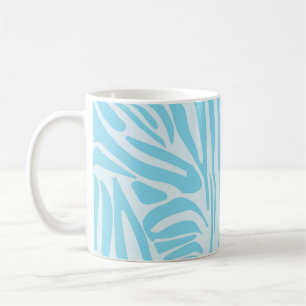 Taza De Café Estampado de cebra azul y blanco en negrita