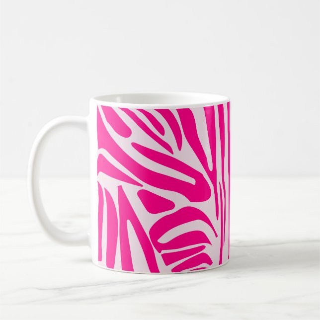 Taza De Café Estampado de cebra rosa (Izquierda)