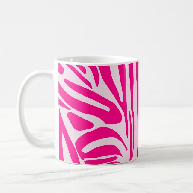 Taza De Café Estampado de cebra rosa (Izquierda)