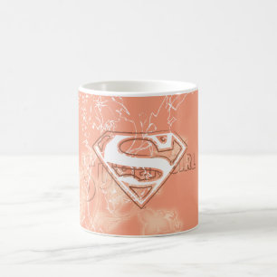 Taza De Café Estampado de flores del melocotón de Supergirl