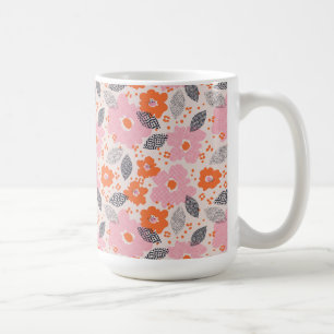 Taza De Café Estampado de flores retro lindo