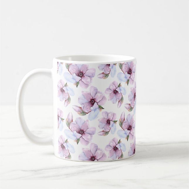 Taza De Café Estampado de flores romántico (Izquierda)